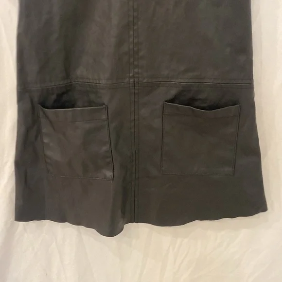 Zara kids faux leather (pleather) very soft shirt dress with pockets sz 6 - Picture 4 of 6